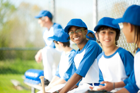 Diverse boys baseball team